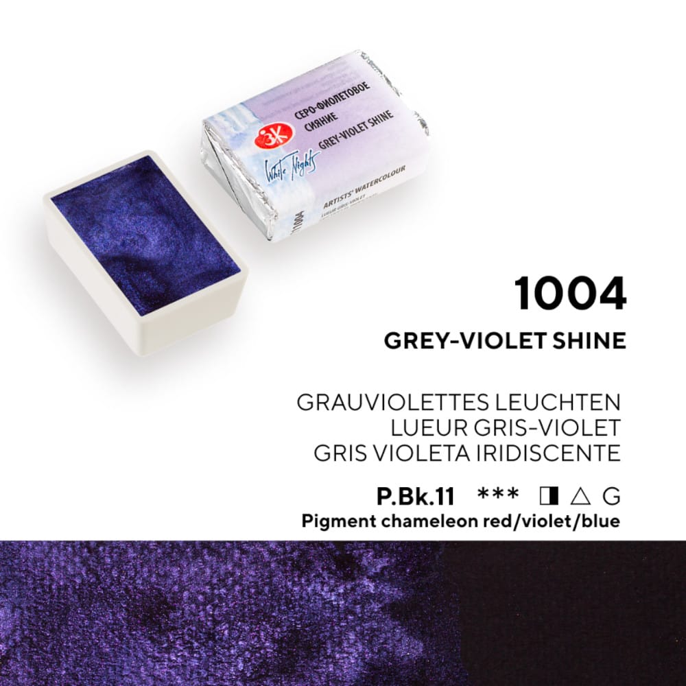 St. Petersburg White Nights Extra-Fine Tam Tablet Artist Sulu Boya Grey - Violet Shine 1004