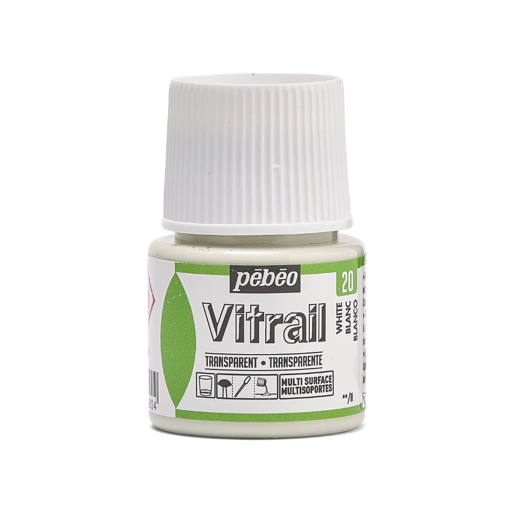 Pebeo Vitrail Transparan Cam Boyası 45 ml White 20
