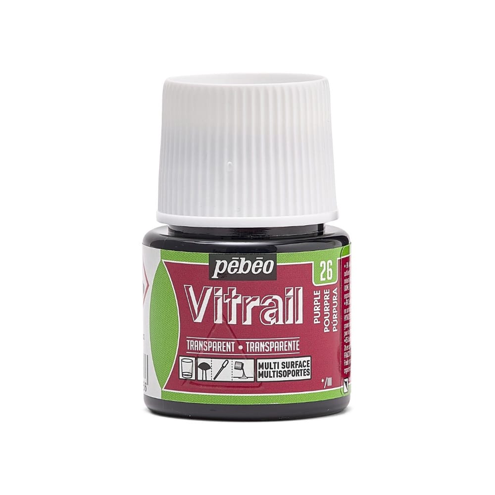 Pebeo Vitrail Transparan Cam Boyası 45 ml Purple 26