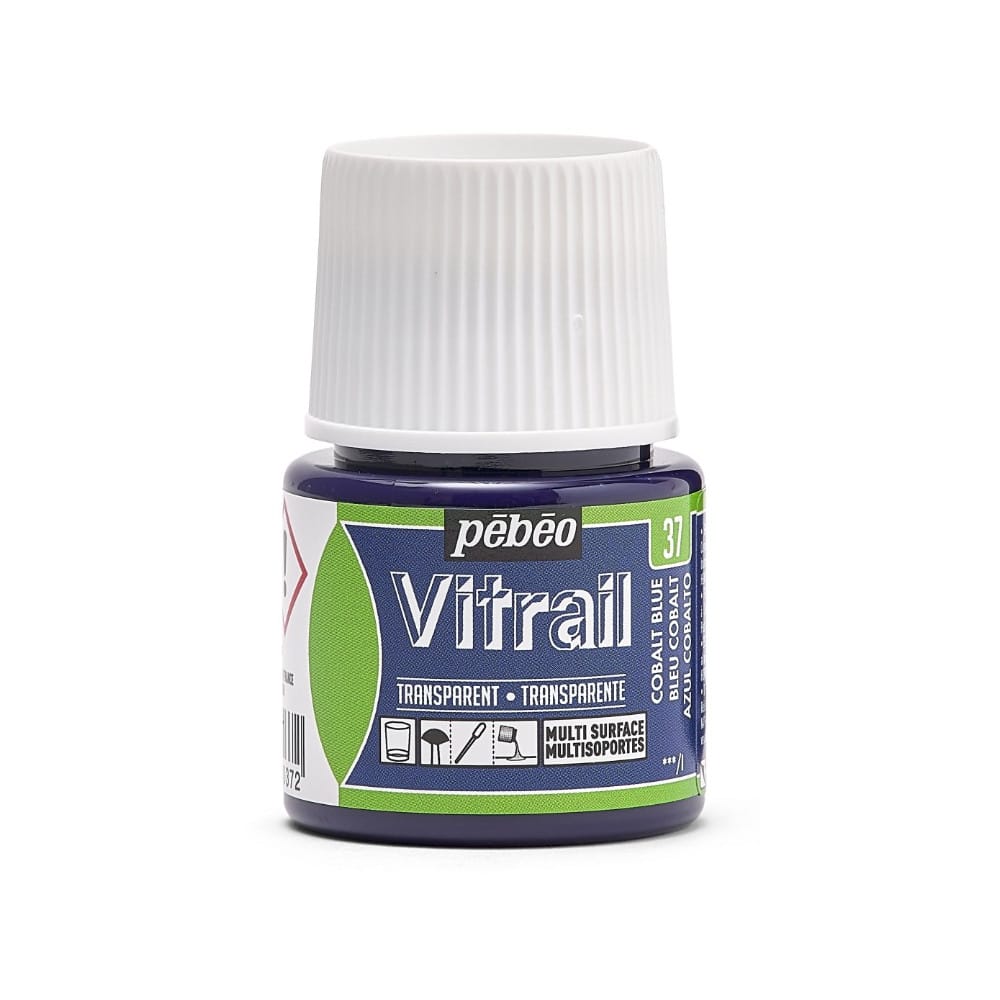 Pebeo Vitrail Transparan Cam Boyası 45 ml Cobalt Blue 37