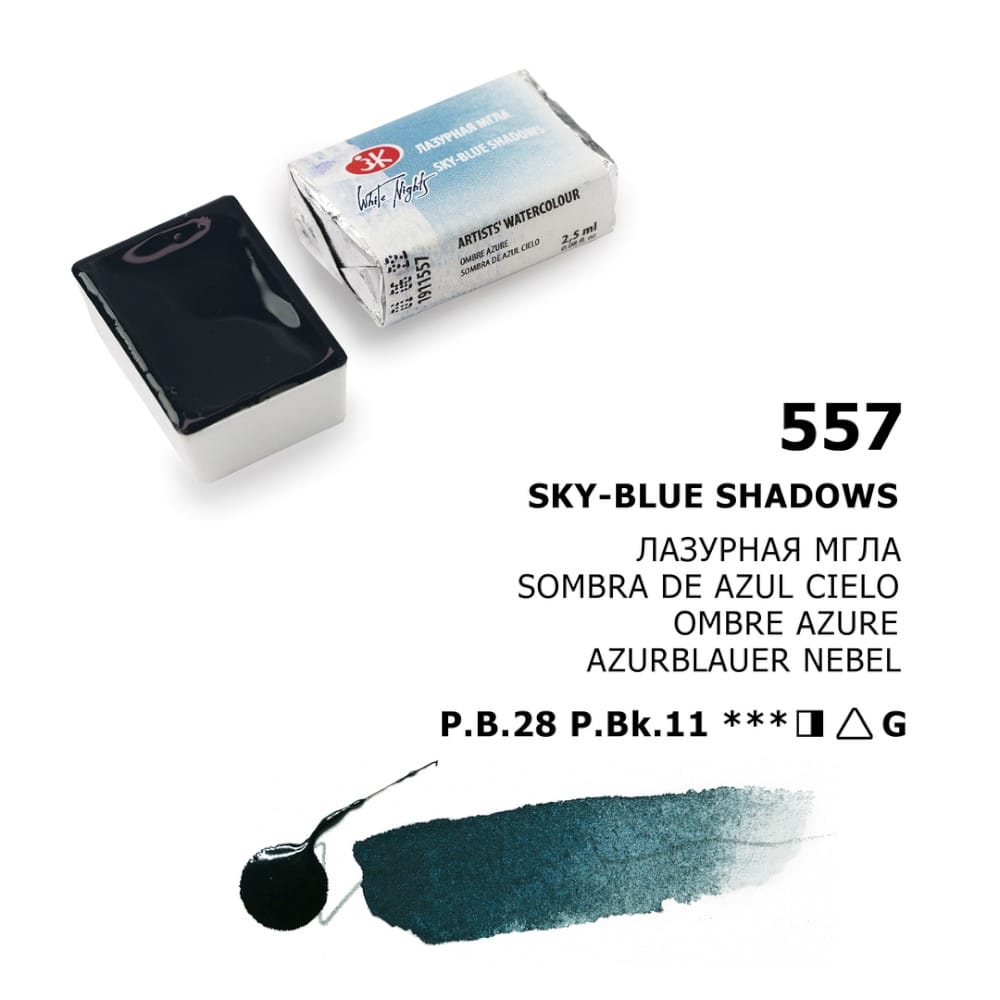 St. Petersburg White Nights Extra-Fine Tam Tablet Artist Sulu Boya Sky Blue Shadows 557