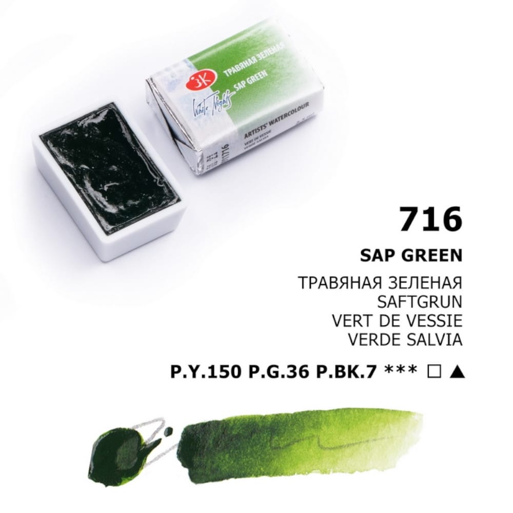 St. Petersburg White Nights Extra-Fine Tam Tablet Artist Sulu Boya Sap Green 716