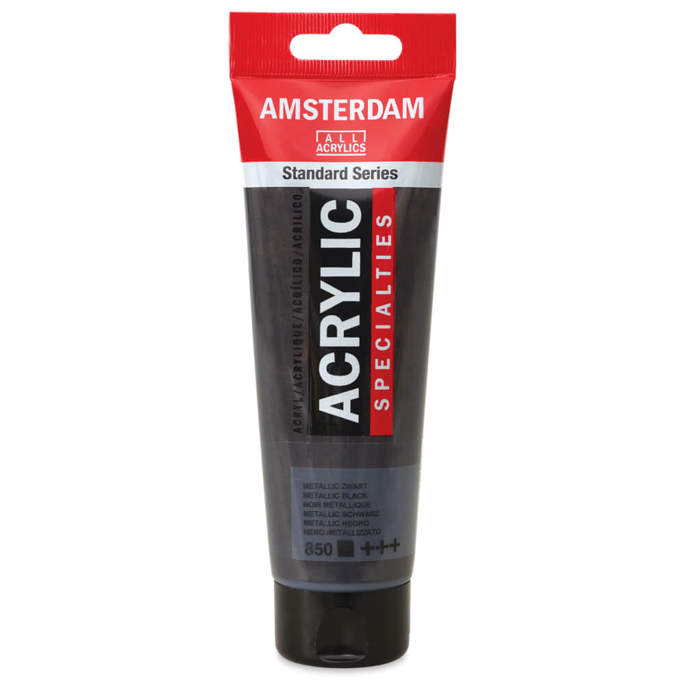 Amsterdam Standart Metalik Akrilik Boya 120 ml Metallic Black 850