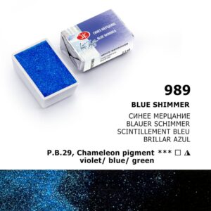 St. Petersburg White Nights Extra-Fine Tam Tablet Artist Sulu Boya Blue Shimmer 989