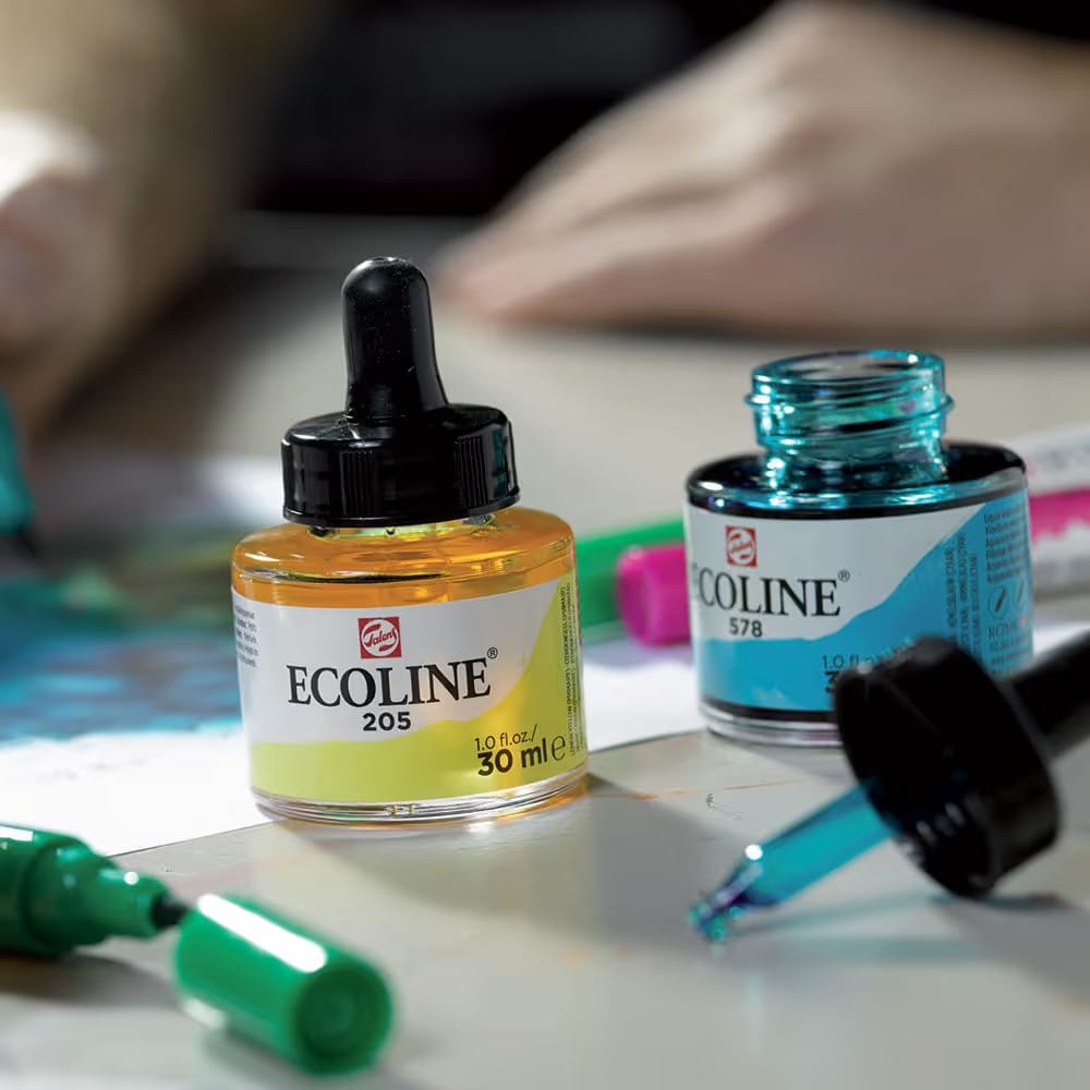 Ecoline Likit Sulu Boya Mürekkebi 30 ml Sky Blue Light 551 - Görsel 3