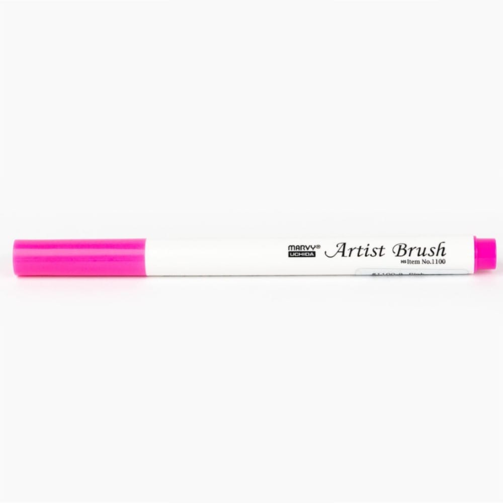 Marvy 1100 Artist Brush Su Bazlı Fırça Uçlu Kalem 09 Pink - Görsel 2