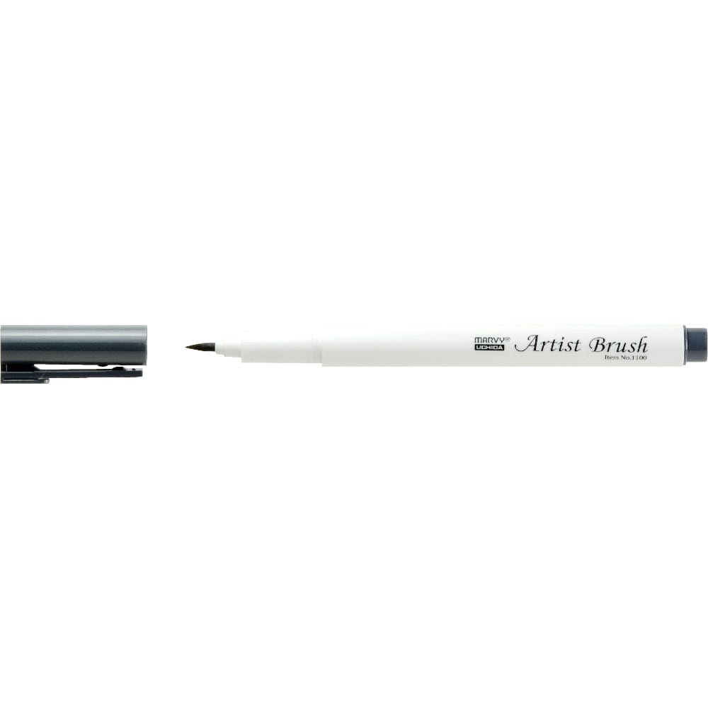 Marvy 1100 Artist Brush Su Bazlı Fırça Uçlu Kalem 21 Dark Grey