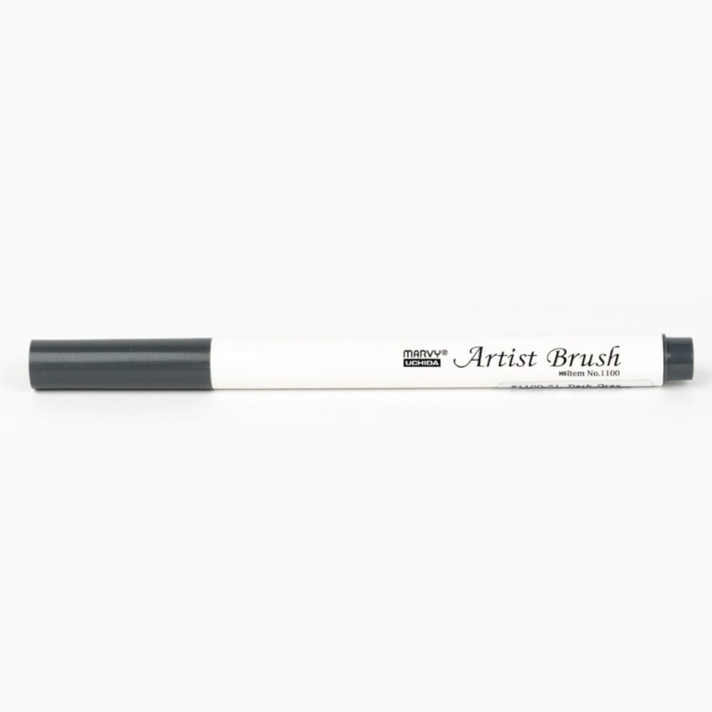 Marvy 1100 Artist Brush Su Bazlı Fırça Uçlu Kalem 21 Dark Grey - Görsel 2