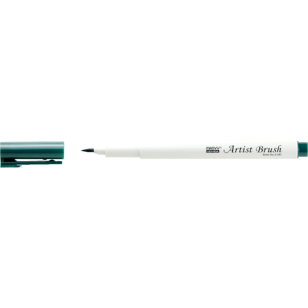 Marvy 1100 Artist Brush Su Bazlı Fırça Uçlu Kalem 25 Bottle Green