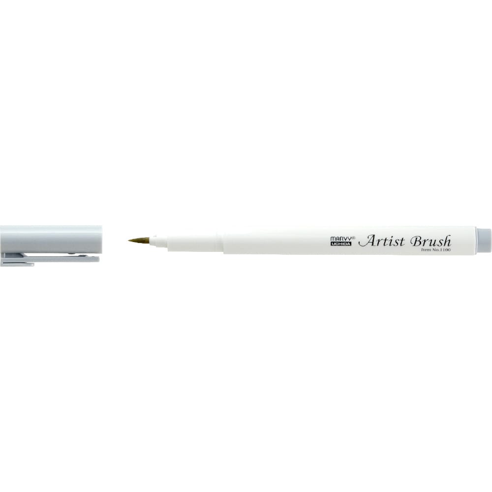 Marvy 1100 Artist Brush Su Bazlı Fırça Uçlu Kalem 26 Silver Grey