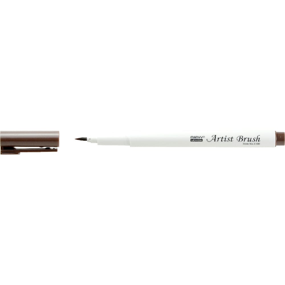 Marvy 1100 Artist Brush Su Bazlı Fırça Uçlu Kalem 45 Sepia