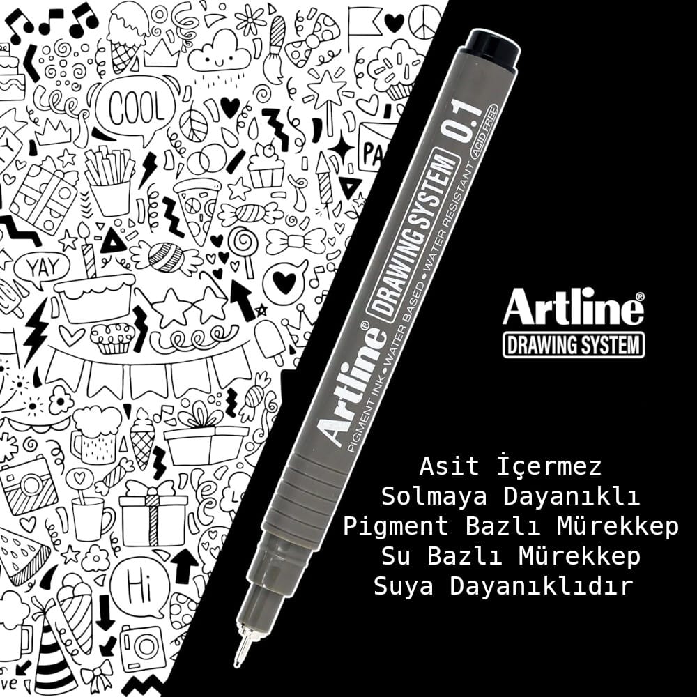 Artline Drawing System Teknik Çizim Kalemi Siyah 0.5 mm EK-235N - Görsel 3